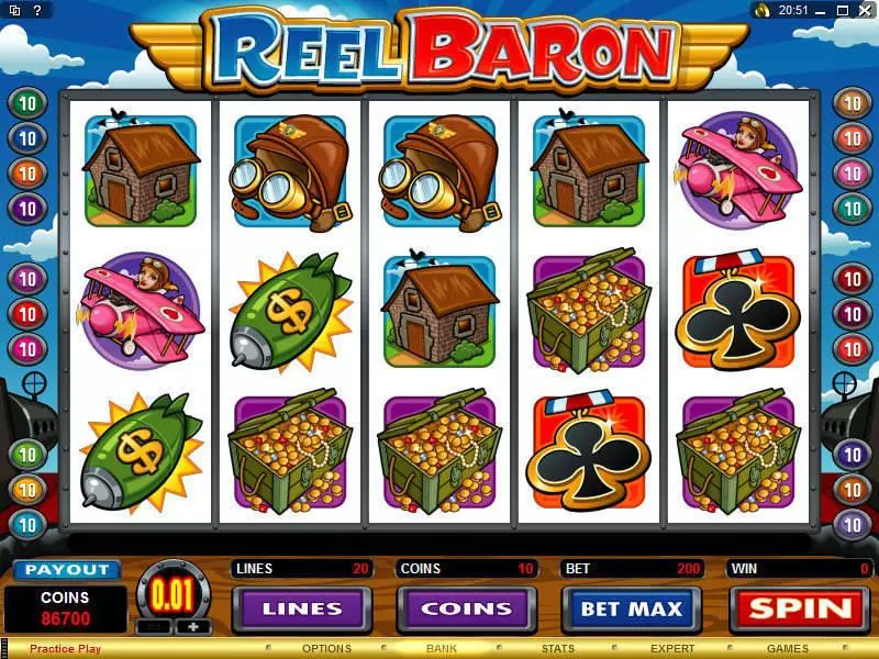 Reel Baron Slots made by Microgaming - Main Screen Reels