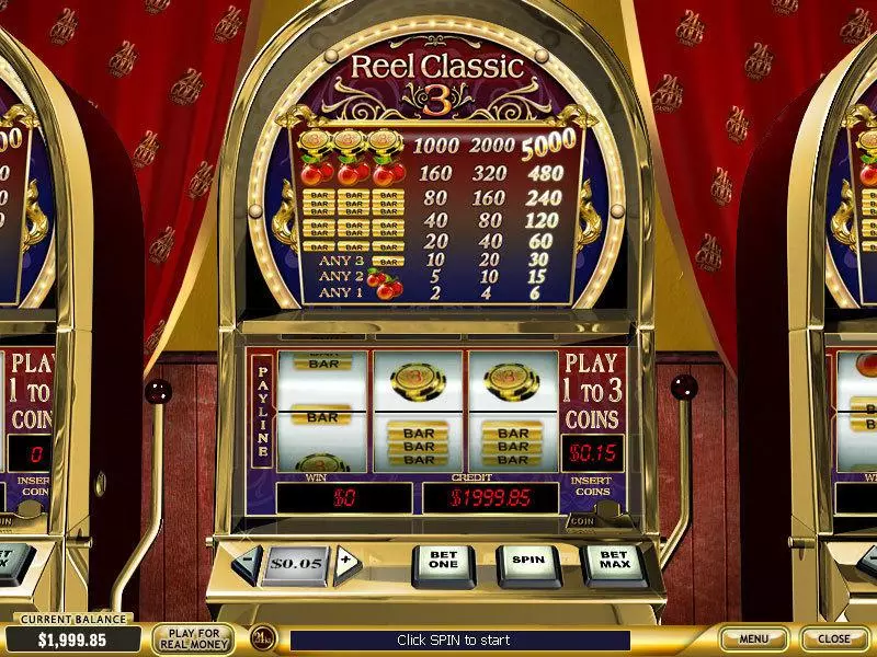 Reel Classic 3 Casino Slots made by PlayTech - Main Screen Reels