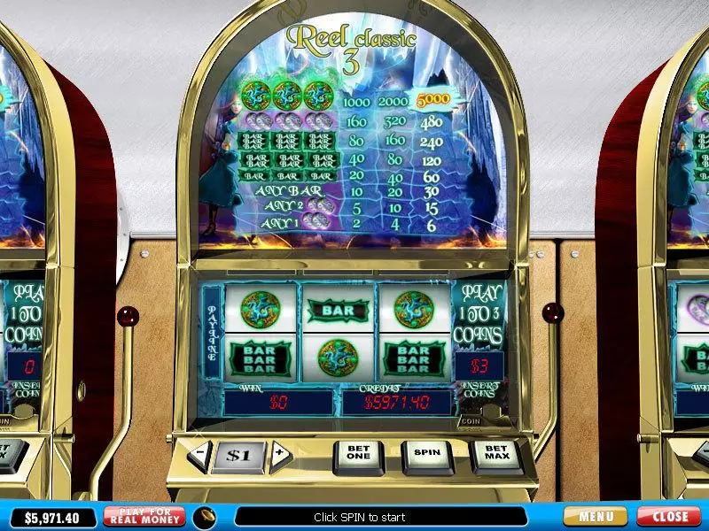 Reel Classic 3 Fantasy Slots made by PlayTech - Main Screen Reels