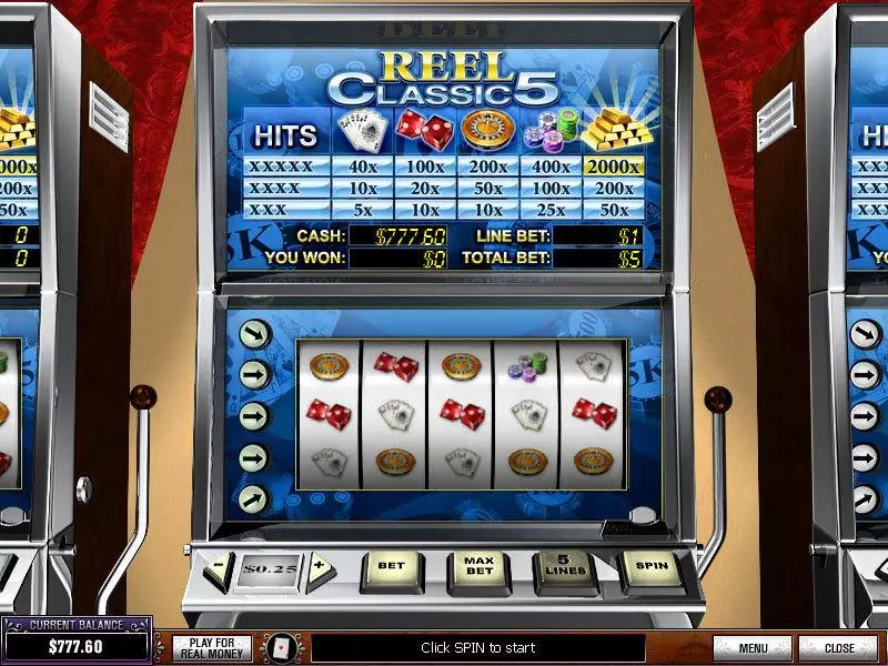 Reel Classic 5 Casino Slots made by PlayTech - Main Screen Reels