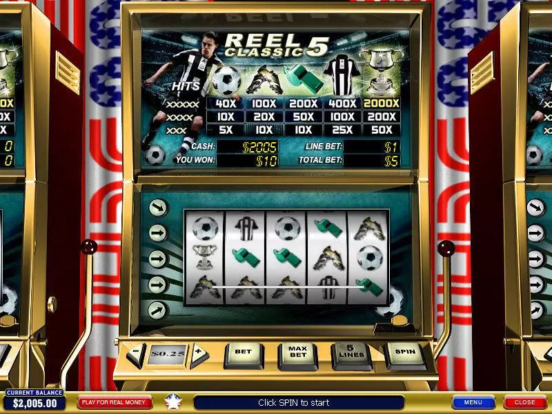 Reel Classic 5 Sport Slots made by PlayTech - Main Screen Reels