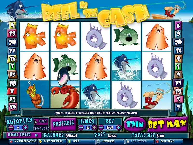Reel in the Cash 20 Lines Slots made by CryptoLogic - Main Screen Reels