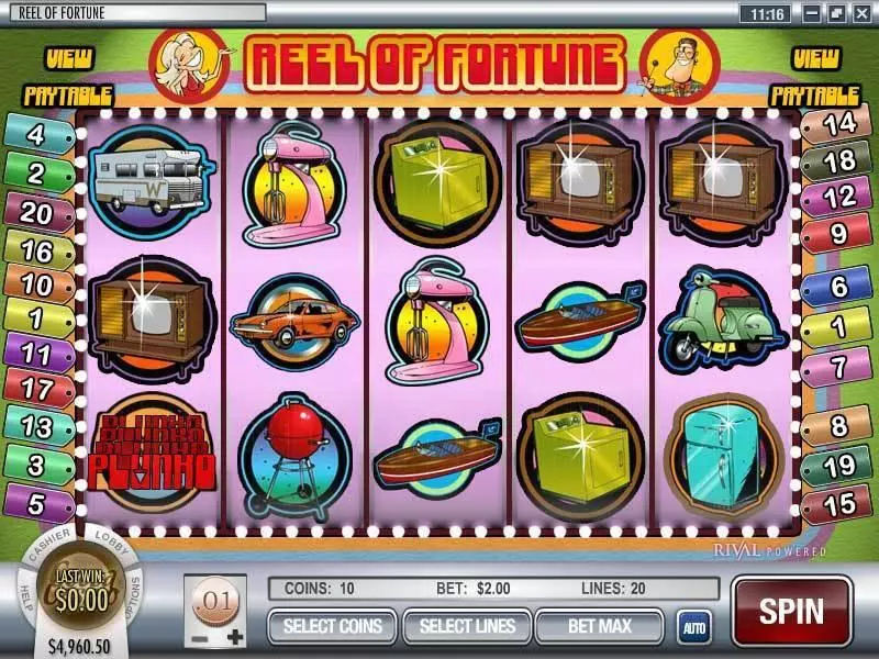 Reel of Fortune Slots made by Rival - Main Screen Reels
