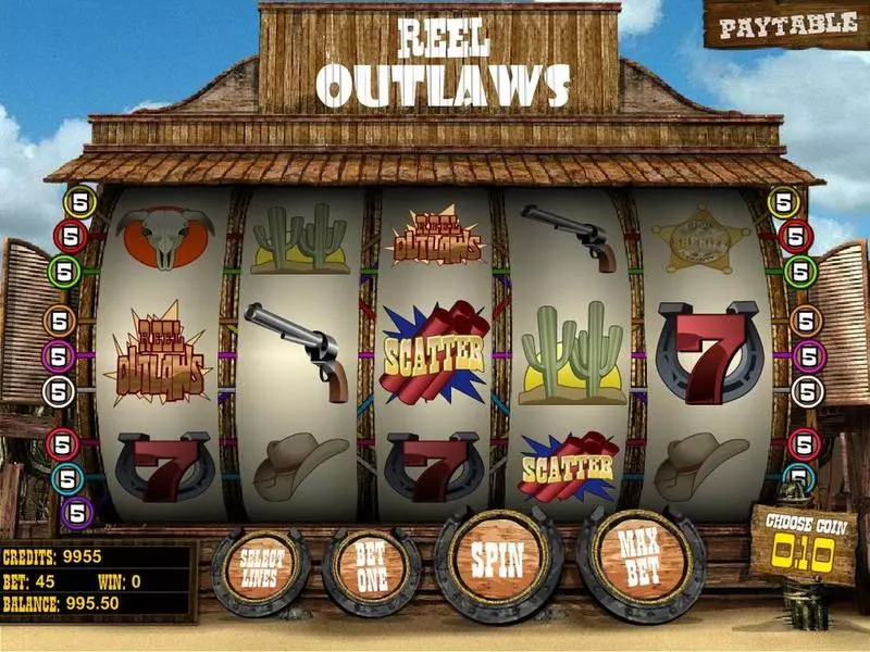 Reel Outlaws Slots made by BetSoft - Introduction Screen