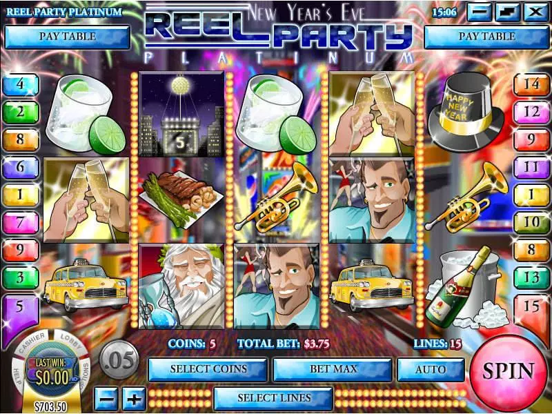 Reel Party Platinum Slots made by Rival - Main Screen Reels