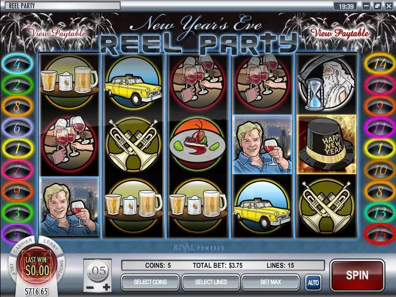 Reel Party Slots made by Rival - Main Screen Reels