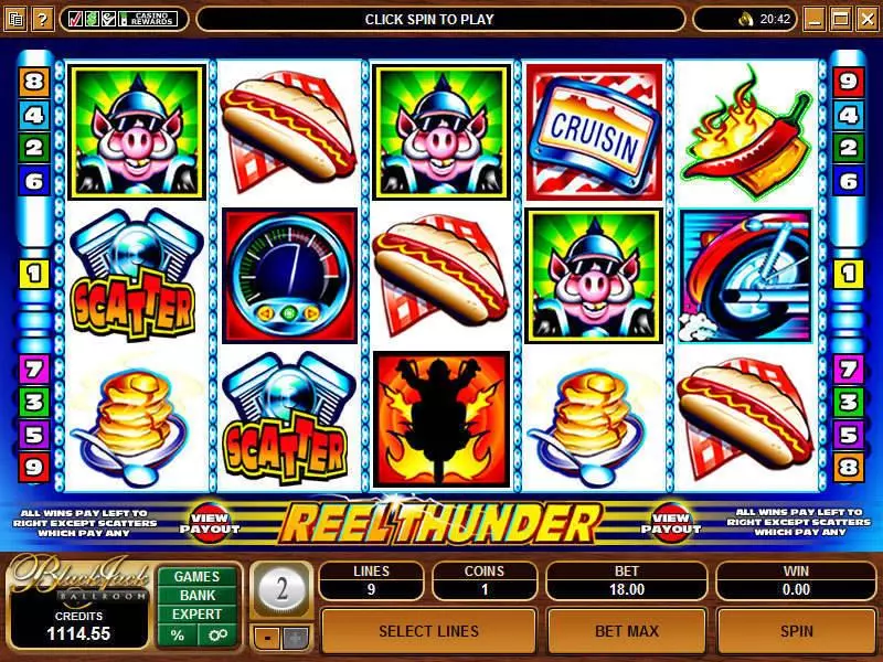 Reel Thunder Slots made by Microgaming - Main Screen Reels