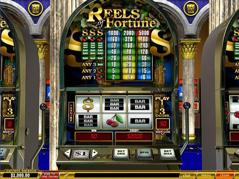 Reels of Fortune Slots made by PlayTech - Main Screen Reels