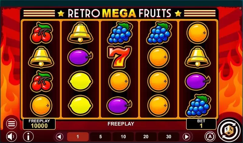 Retro Mega Fruits Slots made by 1Spin4Win - Main Screen Reels