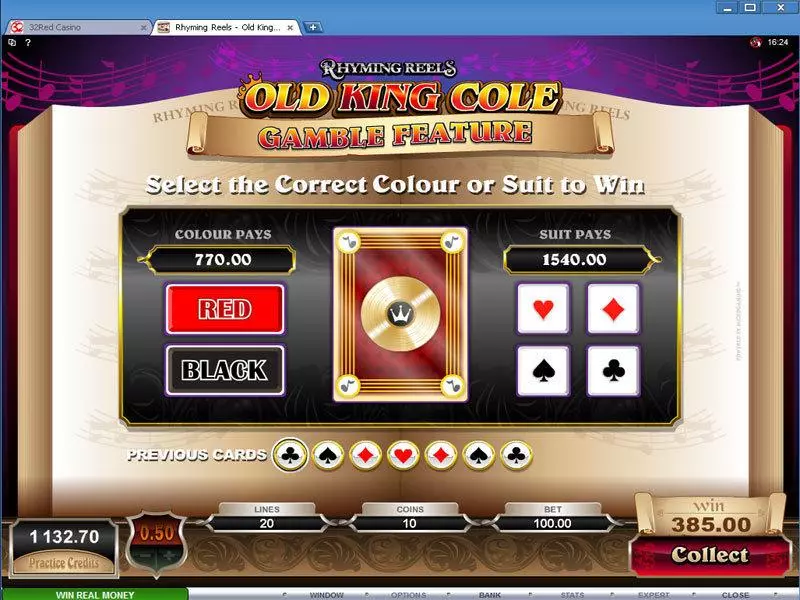 Rhyming Reels - Old King Cole Slots made by Microgaming - Gamble Screen