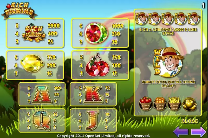 Rich Pickins Slots made by Electracade - Info and Rules