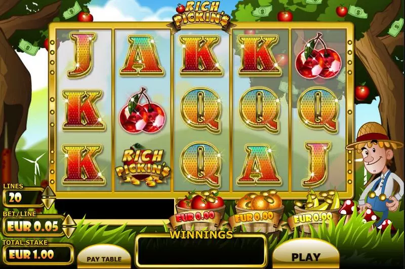 Rich Pickins Slots made by Electracade - Main Screen Reels