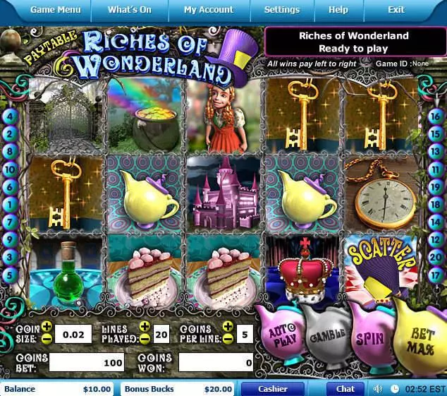 Riches of Wonderland Slots made by Leap Frog - Main Screen Reels