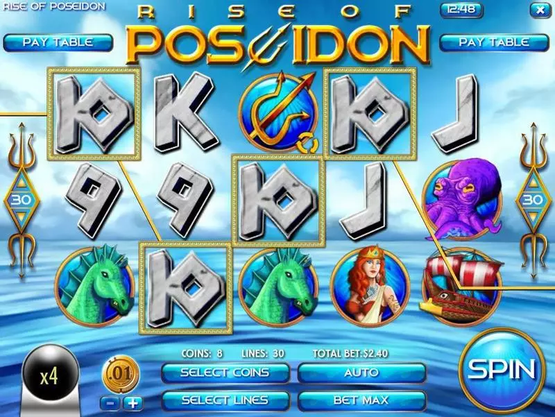 Rise of Poseidon Slots made by Rival - Main Screen Reels