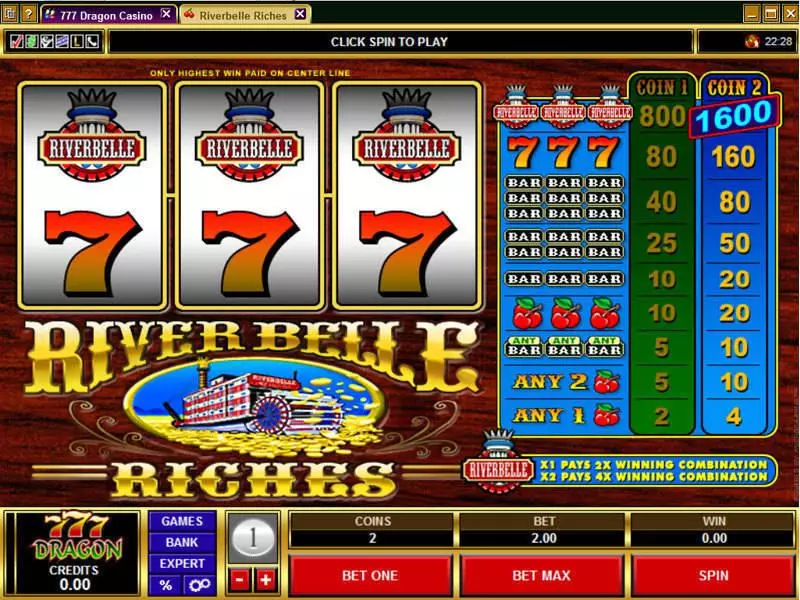 River Belle Riches Slots made by Microgaming - Main Screen Reels