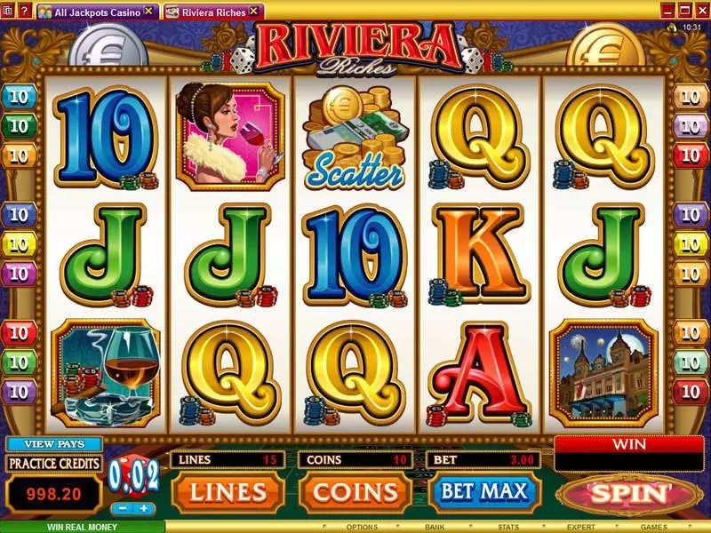 Riviera Riches Slots made by Microgaming - Main Screen Reels