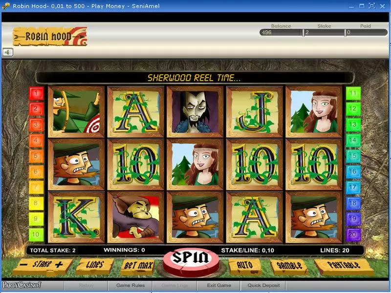Robin Hood Slots made by bwin.party - Main Screen Reels