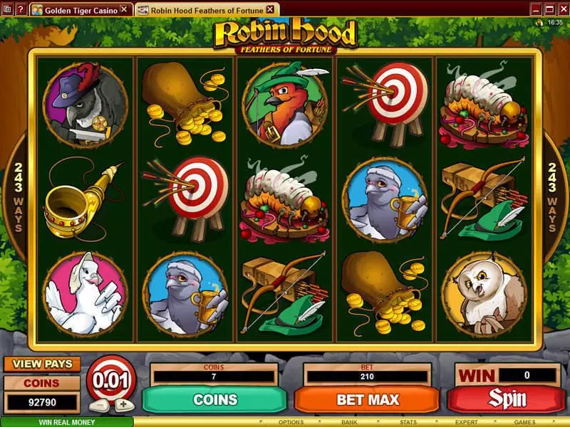 Robin Hood Feathers of Fortune Slots made by Microgaming - Main Screen Reels