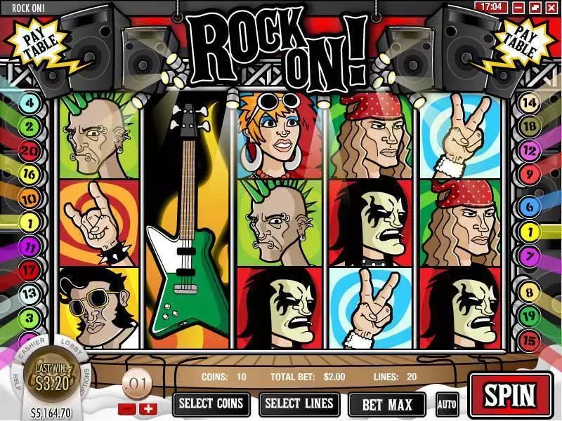 Rock On Slots made by Rival - Main Screen Reels