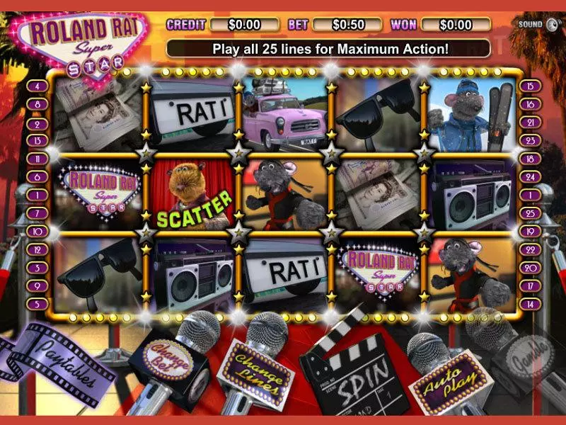 Roland Rat Slots made by Eyecon - Main Screen Reels