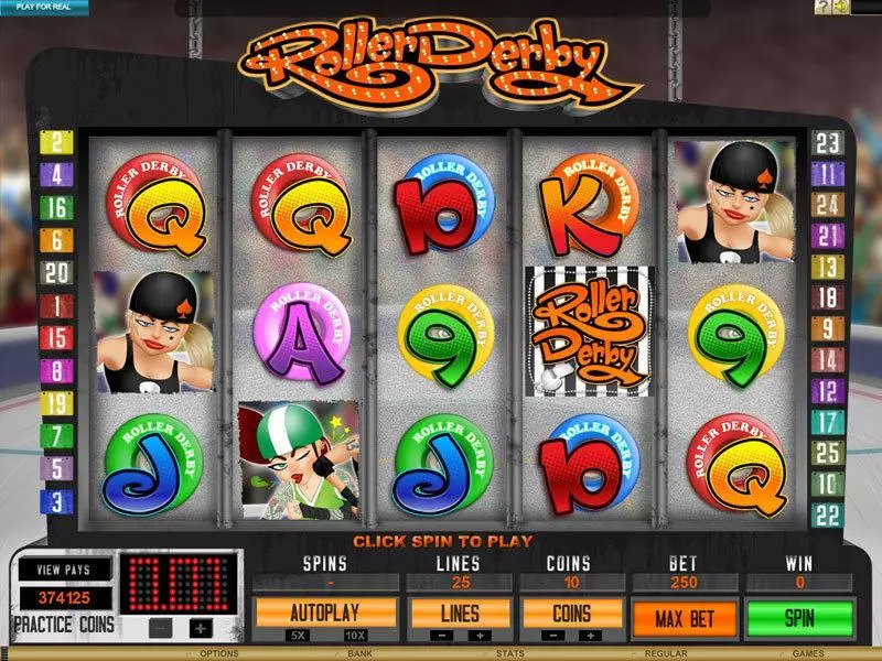 Roller Derby Slots made by Genesis - Main Screen Reels