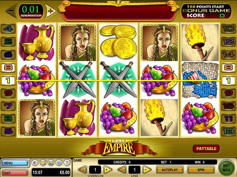 Roman Empire Slots made by GTECH - Main Screen Reels
