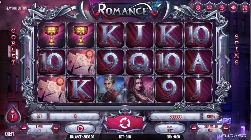 Romance V Slots made by Fugaso - Main Screen Reels