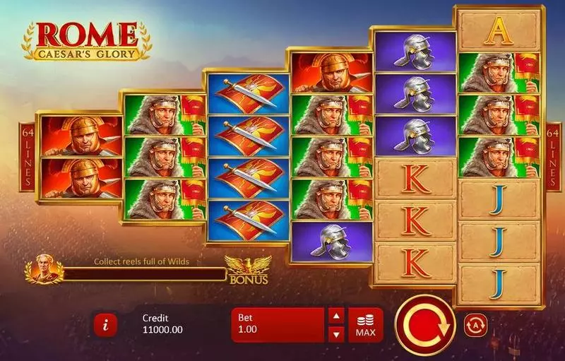 Rome Caesar's Glory Slots made by Playson - Main Screen Reels