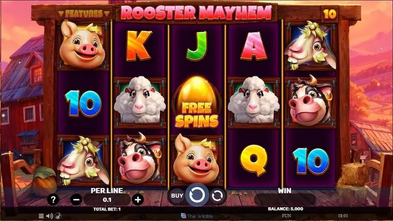 Rooster Mayhem Slots made by Spinomenal - Main Screen Reels