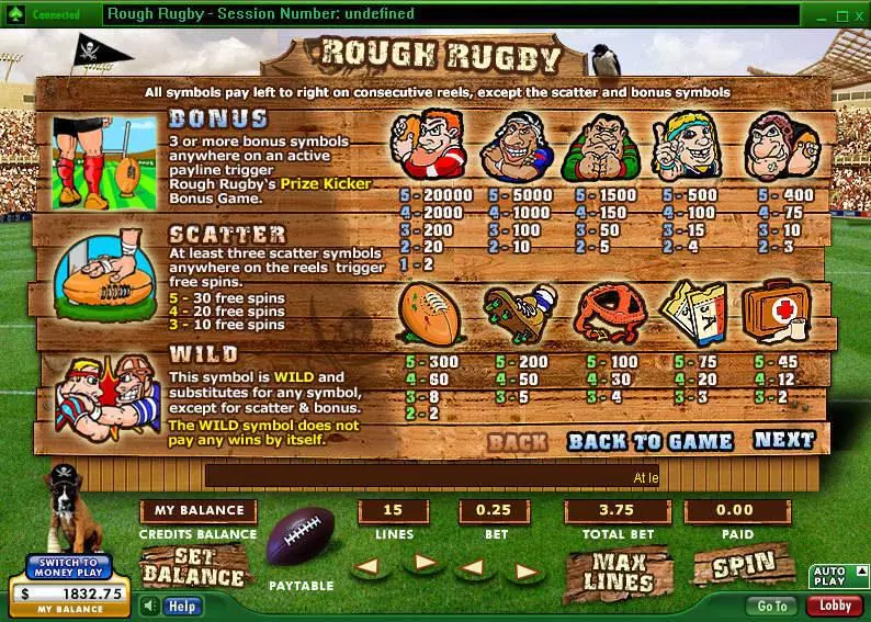 Rough Rugby Slots made by 888 - Info and Rules