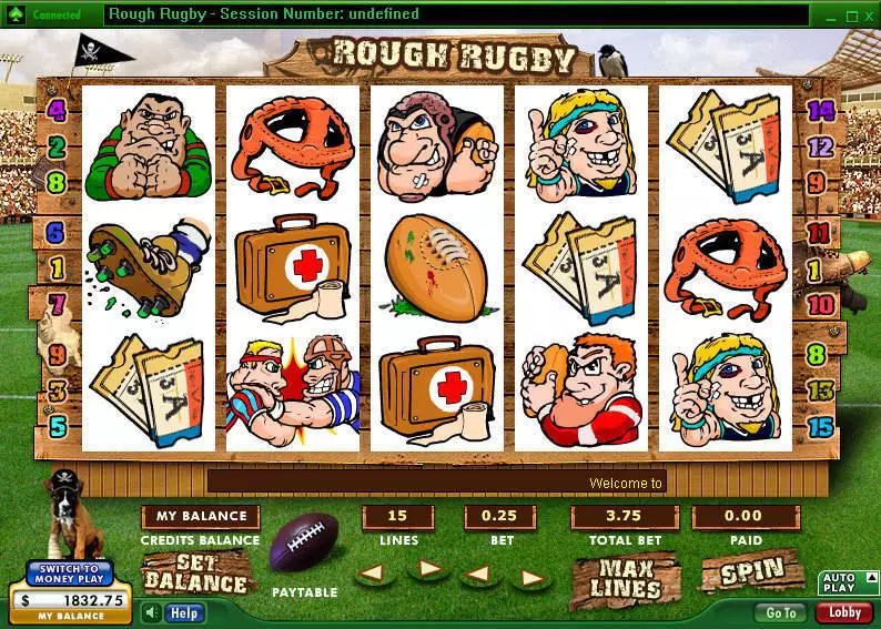 Rough Rugby Slots made by 888 - Main Screen Reels