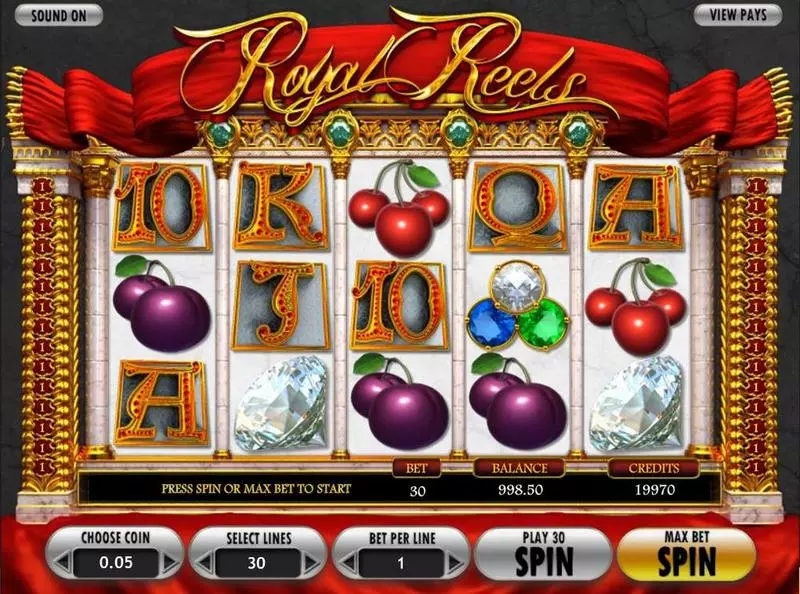 Royal Reels Slots made by BetSoft - Introduction Screen
