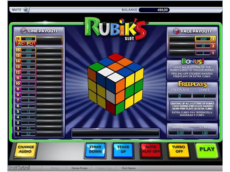 Rubiks Slots made by bwin.party - Main Screen Reels