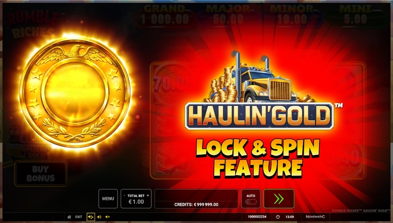 Rumble Riches - Haulin Gold Slots made by Greentube - Free Spins Feature