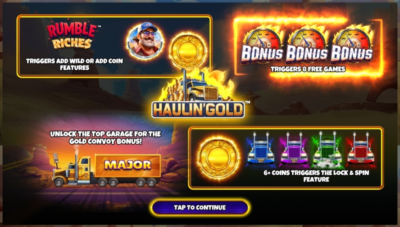 Rumble Riches - Haulin Gold Slots made by Greentube - Info and Rules