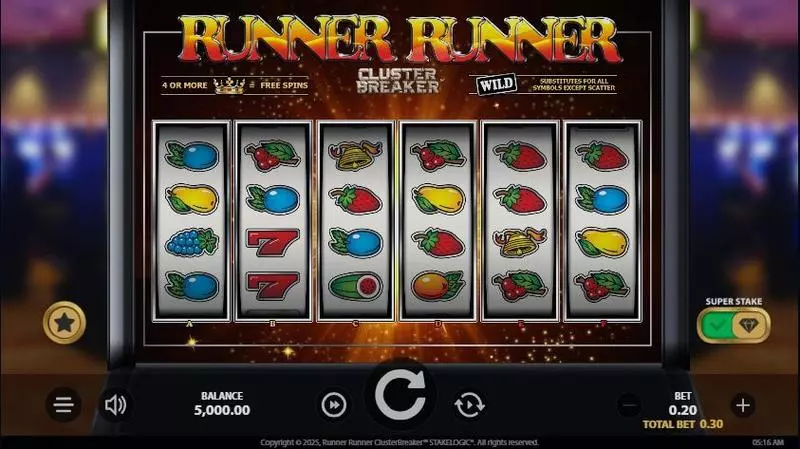 Runner Runner ClusterBreaker Slots made by StakeLogic - Main Screen Reels