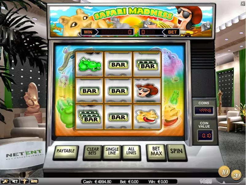 Safari Madness Slots made by NetEnt - Main Screen Reels