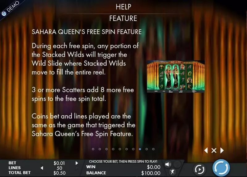 Sahara Queen Slots made by Genesis - Info and Rules