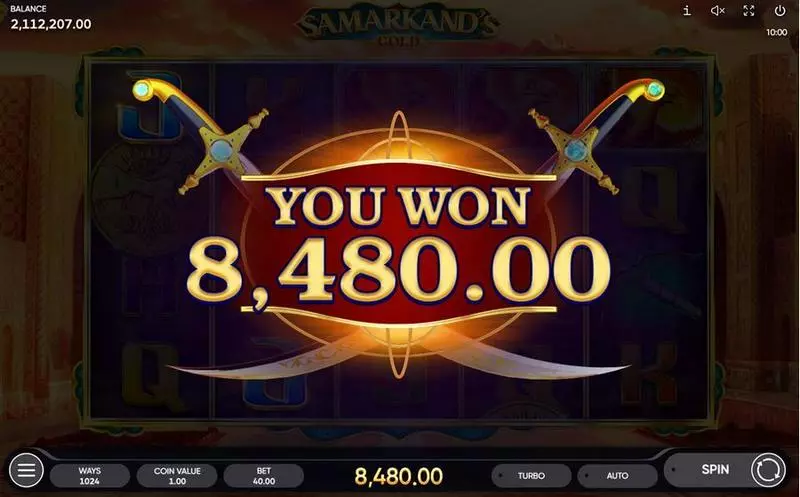 Samarkand's Gold Slots made by Endorphina - Winning Screenshot