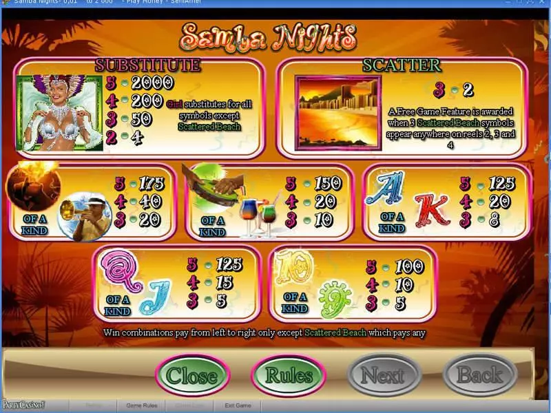 Samba Nights Slots made by bwin.party - Info and Rules