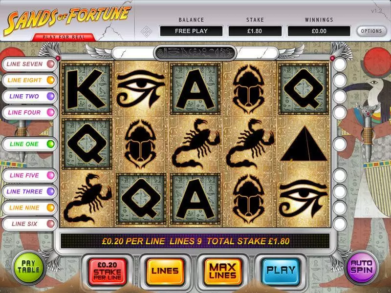 Sands Of Fortune Slots made by OpenBet - Main Screen Reels
