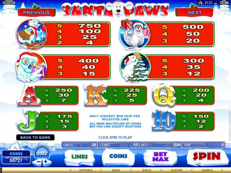 Santa Paws Slots made by Microgaming - Info and Rules