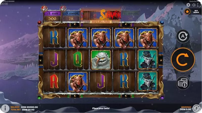 Santa the Slayer Slots made by Mancala Gaming - Main Screen Reels