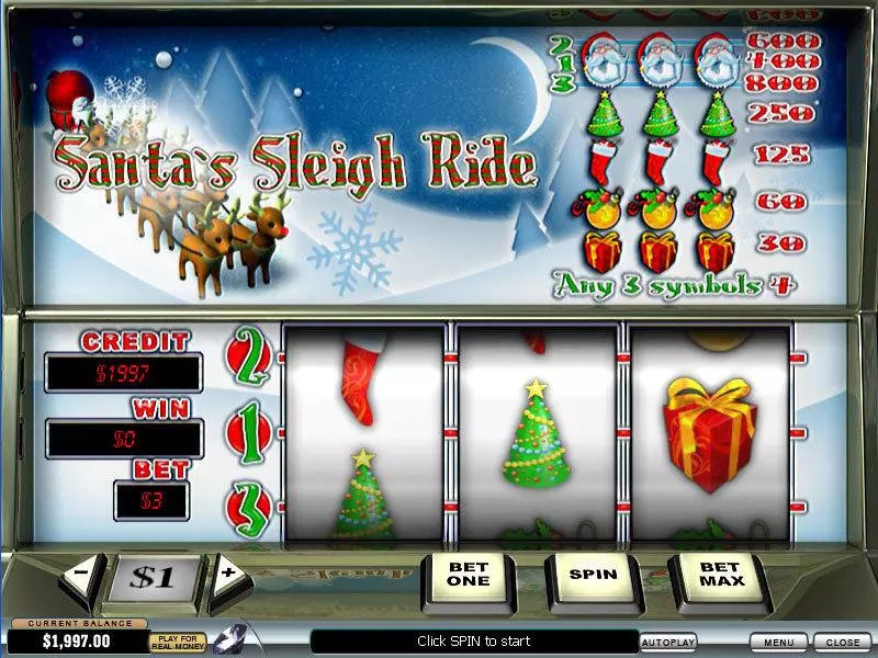 Santa's Sleigh Ride Slots made by PlayTech - Main Screen Reels
