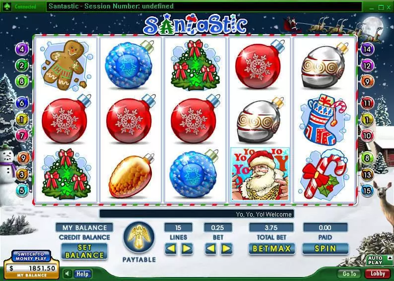 SantaStic Slots made by 888 - Main Screen Reels