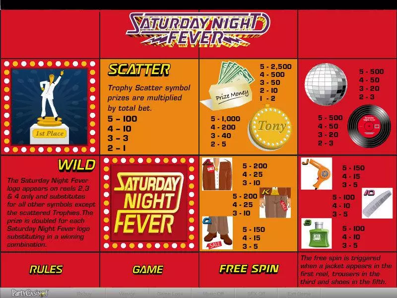 Saturday Night Fever Slots made by bwin.party - Info and Rules