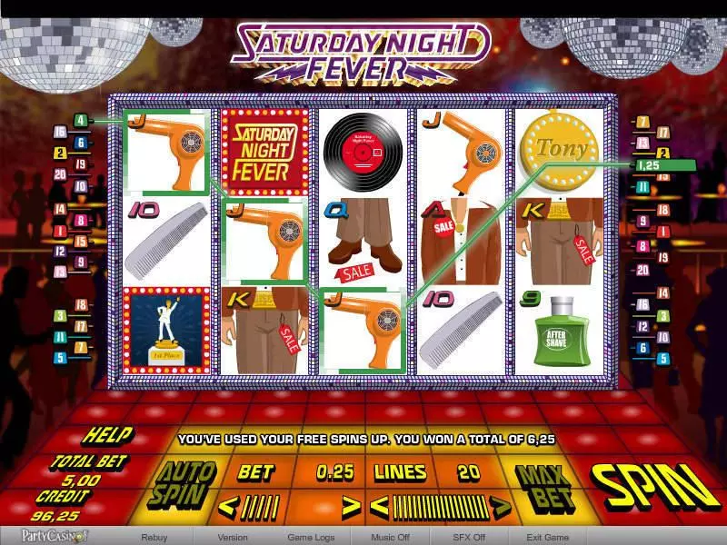 Saturday Night Fever Slots made by bwin.party - Main Screen Reels
