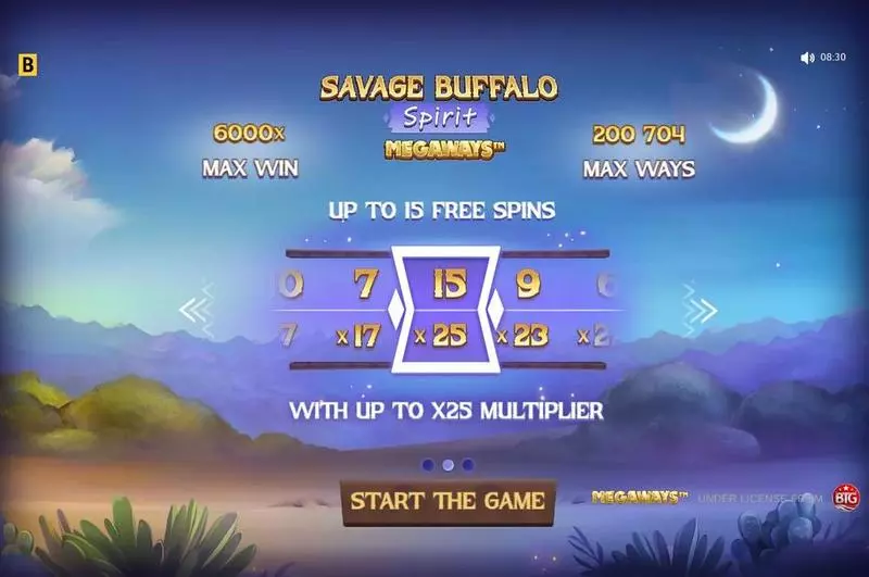 Savage Buffalo Spirit MEGAWAYS Slots made by BGaming - Introduction Screen