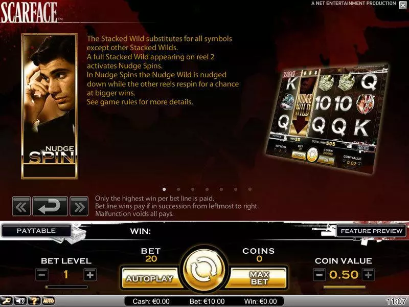 Scarface Slots made by NetEnt - Bonus 1