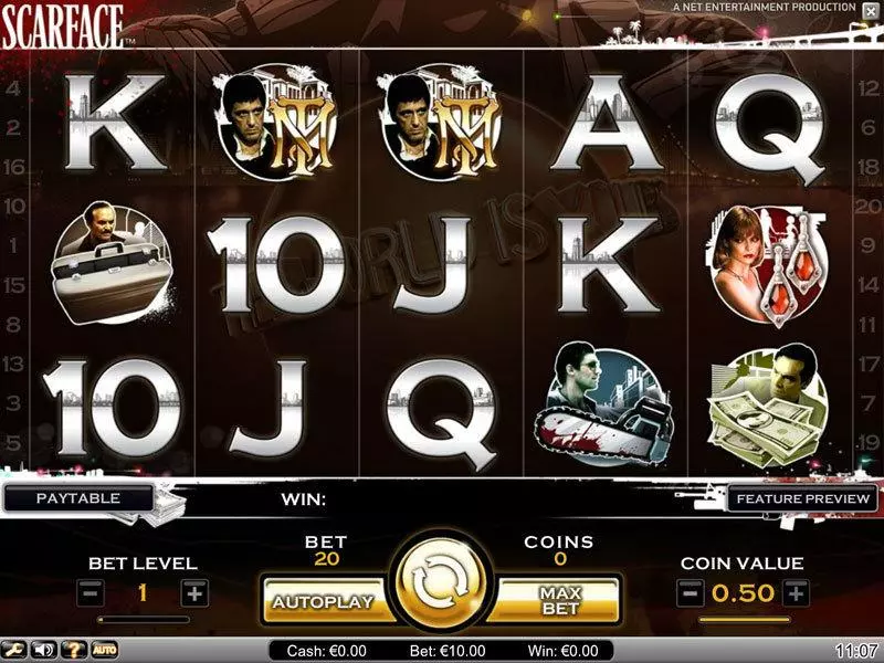 Scarface Slots made by NetEnt - Main Screen Reels